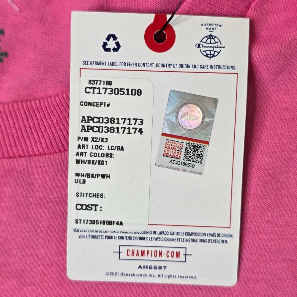 Champion University of South Carolina USC Gamecocks Long Sleeve Tee Pink Large L - Picture 3 of 9